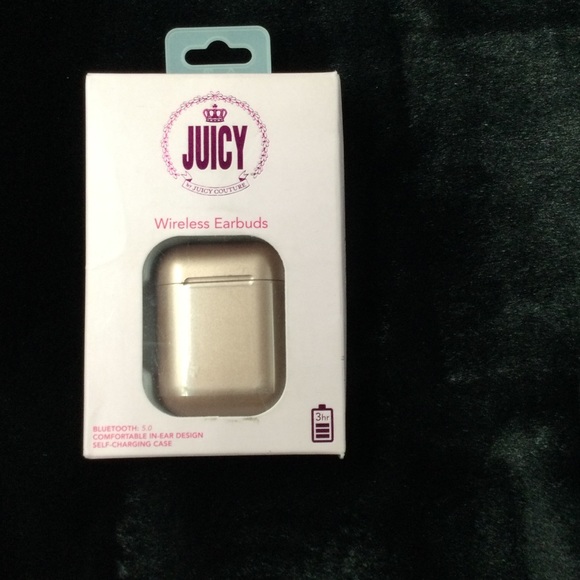 JUICY COUTURE ROSE-GOLD EAR BUDS/NEW - Picture 1 of 4
